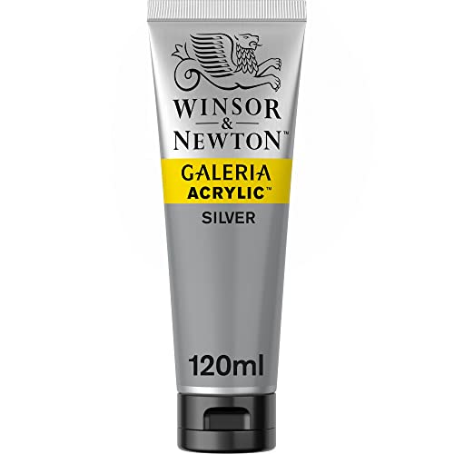 Winsor & Newton 2131617 Galeria Acrylfarbe, hohe Pigmentierung, lichtecht, buttrige Konsistenz, 120 ml Tube - Silber von Winsor & Newton