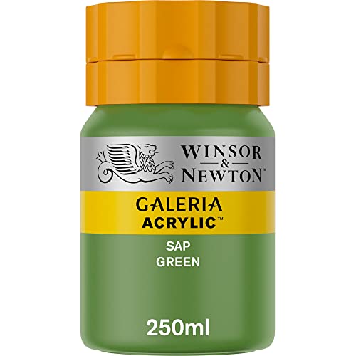 Winsor & Newton 2137599 Galeria Acrylfarbe, hohe Pigmentierung, lichtecht, alterungsbeständig, cremige Konsistenz, 250ml Topf - Saftgrün von Winsor & Newton