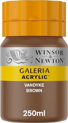 Winsor & Newton 2137676 Galeria Acrylfarbe, hohe Pigmentierung, lichtecht, buttrige Konsistenz, 250 ml Tube - Vandyke Braun von Winsor & Newton
