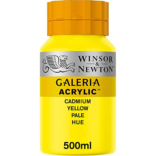 Winsor & Newton 2150114 Galeria Acrylfarbe, hohe Pigmentierung, lichtecht, buttrige Konsistenz, 500 ml Topf - Kadmiumgelb Blass von Winsor & Newton