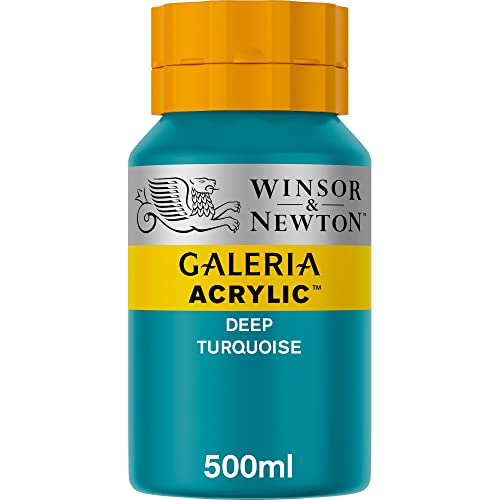 Winsor & Newton 2150232 Galeria Acrylfarbe, hohe Pigmentierung, lichtecht, buttrige Konsistenz, 500 ml Topf - Dunkeltürkis von Winsor & Newton