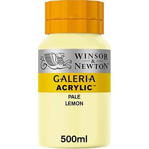 Winsor & Newton 2150434 Galeria Acrylfarbe, hohe Pigmentierung, lichtecht, buttrige Konsistenz, 500 ml Topf - Zitronengelb Blass von Winsor & Newton