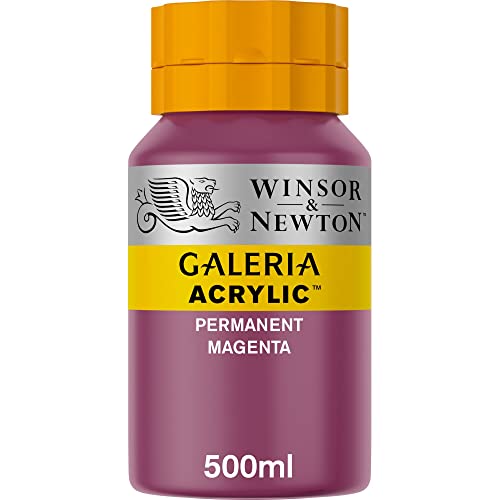 Winsor & Newton 2150488 Galeria Acrylfarbe, hohe Pigmentierung, lichtecht, buttrige Konsistenz, 500 ml Topf - Permanentmagenta von Winsor & Newton