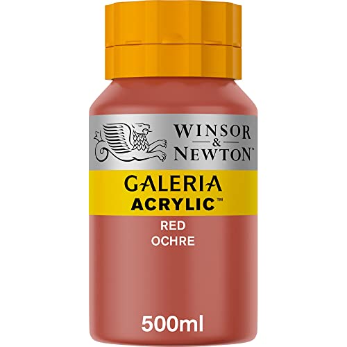 Winsor & Newton 2150564 Galeria Acrylfarbe, hohe Pigmentierung, lichtecht, buttrige Konsistenz, 500 ml Topf - Roter Ocker von Winsor & Newton