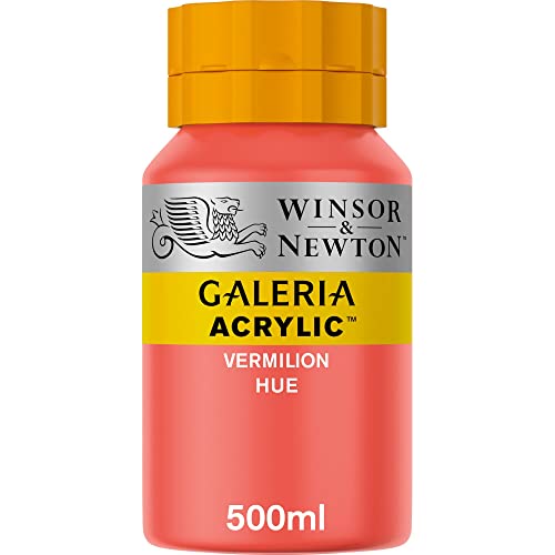 Winsor & Newton 2150682 Galeria Acrylfarbe, hohe Pigmentierung, lichtecht, buttrige Konsistenz, 500 ml Topf - Zinnober von Winsor & Newton