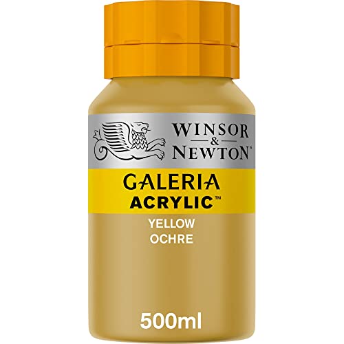 Winsor & Newton 2150744 Galeria Acrylfarbe, hohe Pigmentierung, lichtecht, buttrige Konsistenz, 500 ml Topf - Gelber Ocker von Winsor & Newton