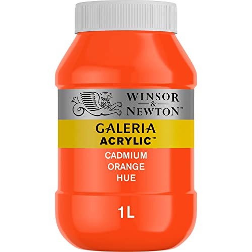 Winsor & Newton 2154090 Galeria Acrylfarbe, hohe Pigmentierung, lichtecht, buttrige Konsistenz, 1000 ml Topf - Kadmiumorange von Winsor & Newton