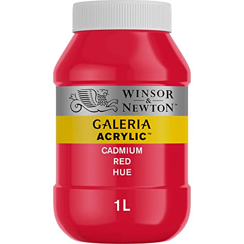 Winsor & Newton 2154095 Galeria Acrylfarbe, hohe Pigmentierung, lichtecht, buttrige Konsistenz, 1000 ml Topf - Kadmiumrot von Winsor & Newton