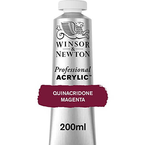 Winsor & Newton 2337545 Professional Acrylfarbe in Künstlerqualität, hohe Farbbrillanz & Deckkraft, Archivqualität, 200ml Tube - Quinacridone Magenta von Winsor & Newton