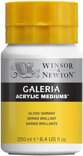 Winsor & Newton 3040801 Galeria Glänzender Firnis, 255 ml Topf, glänzende Schutzschicht auf Acrylbildern von Winsor & Newton