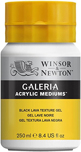 Winsor & Newton 3040812 Galeria Strukturgel Schwarze Lava, 250 ml Topf, Strukturmedium mit feinen Teilchen aus schwarzem Feuerstein von Winsor & Newton