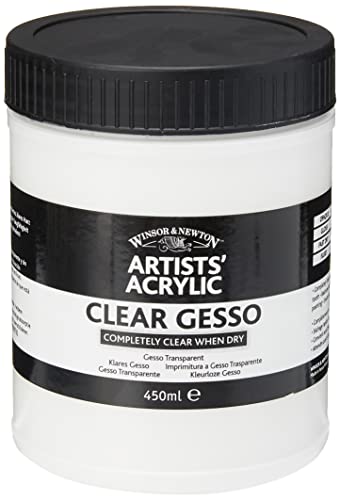 Winsor & Newton 3050919 Klares Gesso, Grundierung für Acrylfarben, Ölfarben, Alkydfarben - 450ml Topf von Winsor & Newton