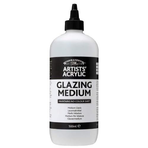 Winsor & Newton 3050934 Lasur - Malmittel, verleiht maximalen Glanz, Tranparenz für Acrylfarben - 500ml Flasche von Winsor & Newton