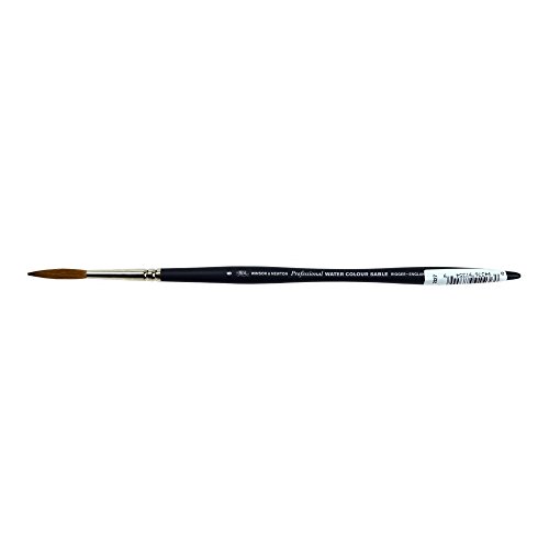 Winsor & Newton 5069006 Professional Sable Aquarell Pinsel aus Kolinski Marderhaar für ausgezeichnete Farbtragekapazität, Sprungkraft, Punktgenauigkeit - Schlepper Nr. 6 - 3,6 mm - kurzer Stiel von Winsor & Newton