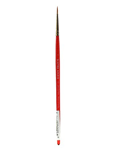 Winsor & Newton 5181701 Sceptre Gold II Künstler Aquarellpinsel mit hoher Farbtragekapazitat & exzellenter Sprungkraft, Serie 101 - Rundpinsel, kurzer Stiel, Nr.1 - 1,5mm von Winsor & Newton