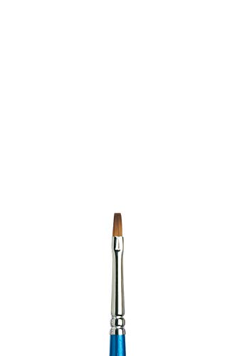 Winsor & Newton 5305004 Cotman Synthetikhaar Aquarellpinsel - Serie 555, Flachpinsel, langer Stiel mit exzellenter Sprungkraft, Farbtragekraft und Punktgenauigkeit - Nr 4, 3,6 mm von Winsor & Newton