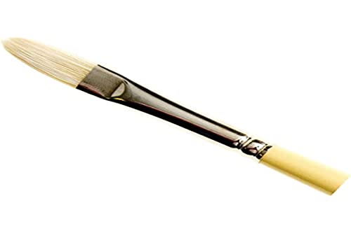 Winsor & Newton 5870004 Künstler - Chunking Schweineborsten Pinsel für Ölfarben, hohe Farbaufnahme, gleichmäßige Farbabgabe - Filbertpinsel Nr. 4, langer Stiel von Winsor & Newton