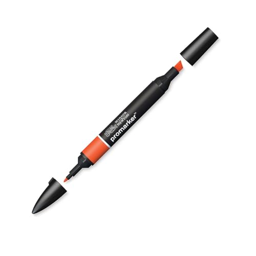 Winsor & Newton " ProMarker " 0203051 - Professioneller Layoutmarker - 2 Spitzen, fein & breit für Zeichnungen, Design & Layouts - Leuchtend Orange von Winsor & Newton