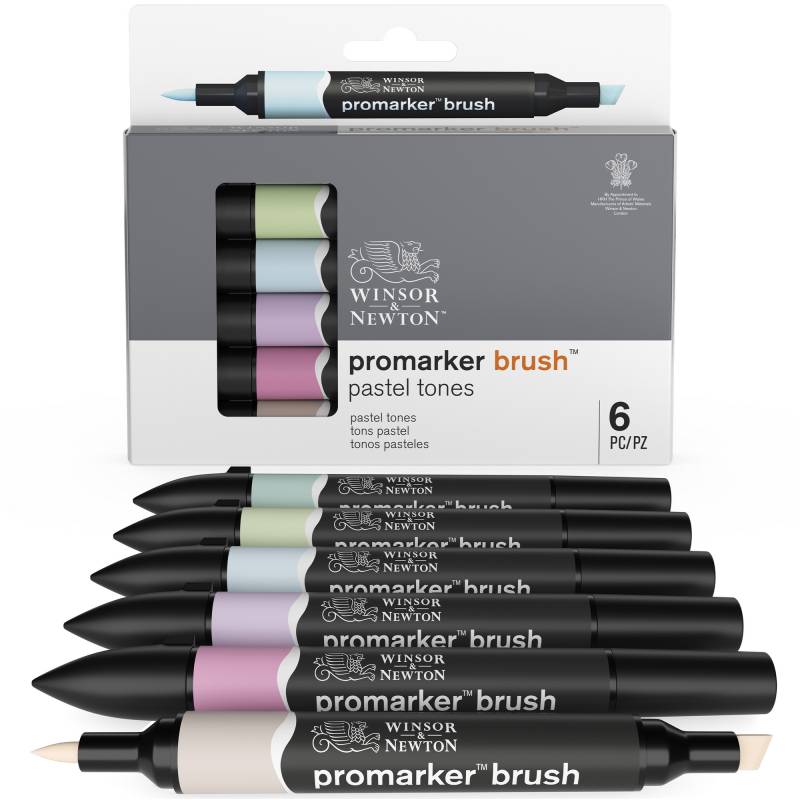 Winsor & Newton Promarker Brush 'Pastell Töne' mehrfarbig 6er-Set von Winsor & Newton