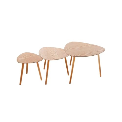 Wintem 3 niedrige Couchtische aus Holz in verschiedenen Größen 40 – 48 – 60 cm – sie sind stapelbar und platzsparend, ideal für Räume jeder Größe – modern und elegant, ideal für die Einrichtung von Wintem