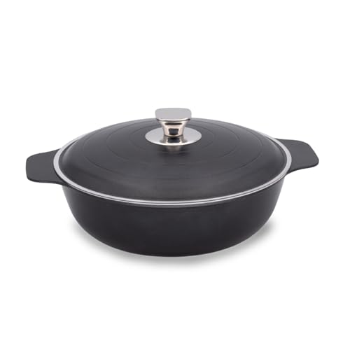 Wintem - Antihaftbeschichtete Töpfe Durchmesser 28 cm, Fassungsvermögen 4,5 l mit Aluminiumdeckel für Induktion, perfekt für Eintöpfe und Paella, Verwendung auch im Backofen, Antihaft-Kasserolle von Wintem