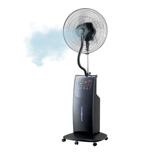 Wintem Atum Ventilator mit Wasserzerstäuber, mit Ionisator, Aroma und Mückenabwehr, digitales Touch-Display, 3 Geschwindigkeiten, Fernbedienung und Timer von Wintem