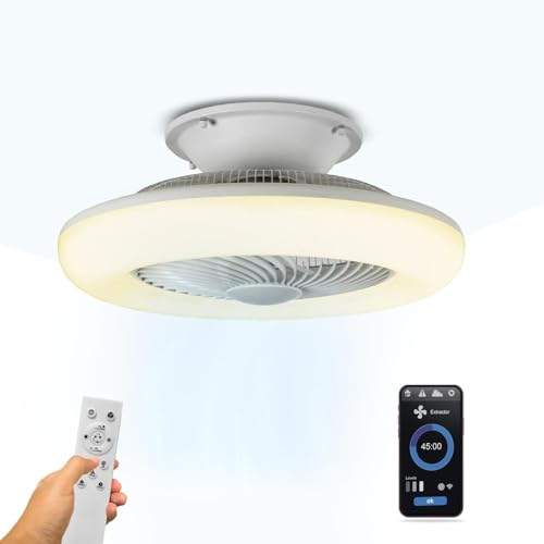 Wintem - Deckenventilator mit dimmbarem LED-Licht und WLAN-App, Deckenleuchte mit leisen Deckenventilator mit 3 Geschwindigkeitsstufen, Fernbedienung und Smartphone Wintem - Deckenventilator mit dimmbarem LED-Licht und WLAN-App, Deckenleuchte mit leisen Deckenventilator mit 3 Geschwindigkeitsstufen, Fernbedienung und Smartphone von Wintem