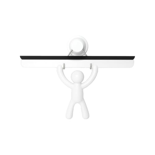 Wintem Fensterabzieher aus weißem Polypropylen mit Wandhalterung 24 x 14 cm – ideal, um Ihre Fenster und Spiegel Immer sauber zu halten – Rostschutz-Technologie und Flexible und weiche Klinge aus von Wintem