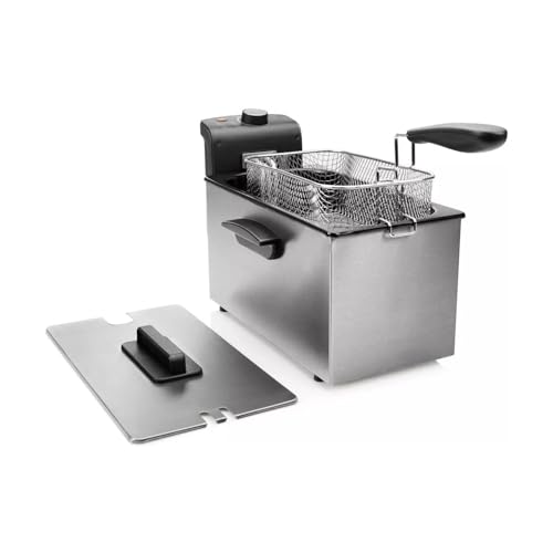 Wintem Fritteuse mit Öl, 3 l, aus Edelstahl, Silber, Leistung 2000 W, für schnelles Kochen, einstellbare Temperatur bis 190 °C, Kühlzone und abnehmbares Design, leicht zu reinigen Wintem Fritteuse mit Öl, 3 l, aus Edelstahl, Silber, Leistung 2000 W, für schnelles Kochen, einstellbare Temperatur bis 190 °C, Kühlzone und abnehmbares Design, leicht zu reinigen von Wintem