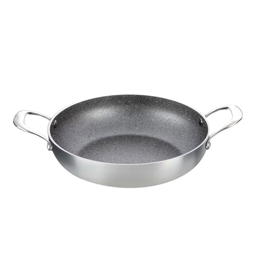 Wintem Pfanne aus recyceltem Aluminium 24 cm mit patentiertem Doppelboden – 2 Griffe mit Verbrühungsschutz aus Edelstahl und kompatibel mit allen Herdarten – hitzebeständig bis 300 °C – gleichmäßiges Wintem Pfanne aus recyceltem Aluminium 24 cm mit patentiertem Doppelboden – 2 Griffe mit Verbrühungsschutz aus Edelstahl und kompatibel mit allen Herdarten – hitzebeständig bis 300 °C – gleichmäßiges von Wintem