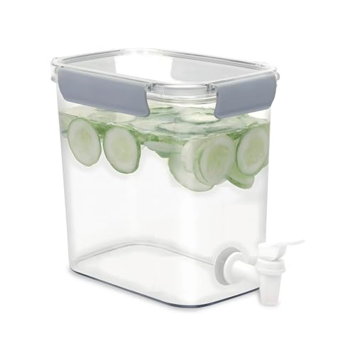 Wintem - Wasserspender 3,5 l mit auslaufsicherem Wasserhahn und Schnappdeckel, ideal für Kühlschrank, tägliche Verwendung und Picknick, einfach zu befüllen und zu reinigen, BPA-frei, vielseitiger und von Wintem