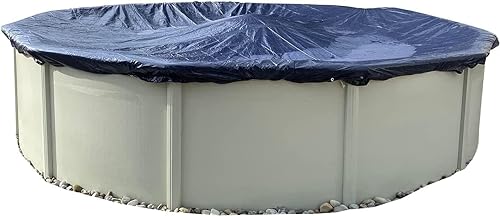 Winter Block Aboveground Pool Winter Cover, Fits 18’ Round, Solid Blue – Includes Winch and Cable for Easy Installation, Superior Strength & Durability, Treated for UV Protection, WC18R, 18', Black von Winter Block