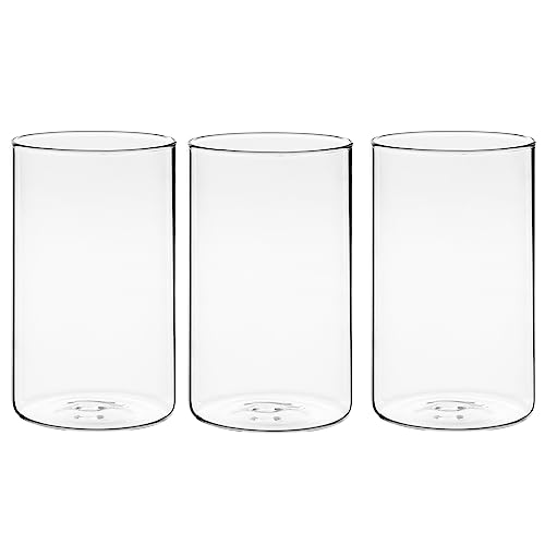 Winter Shore 15 cm Hohe Glasvasen für Tischdeko [3er-Pack] - Gläser für Kerzen, Blumen, Kieselsteine, Muscheln, Perlen & Windlicht Glas - Durchsichtige Glasvase Zylinder - Vasen Hochzeit Tischdeko von Winter Shore