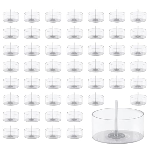 Winter Shore Leere Kerzen Gläser aus Kunststoff Candles [50er-Pack] - DIY Kerzen Selber Machen Set - Transparente Runde Teelichthüllen Leer mit Docht für Hochzeiten & Partys - 18 x 38 mm, 30 ml von Winter Shore