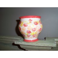 Clearance Handgemachte Orange Keramik Schale Vase Glas von WinterFinds