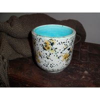 Handgemachter Keramiktopf Aus Petrol Und Grau Handgemachter Keramiktopf Aus Petrol Und Grau von WinterFinds