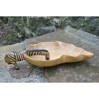 Kenia Zebra Schale Handgemacht Afrika Primitives Geschnitztes Tier Mit Beschädigungen von WinterFinds