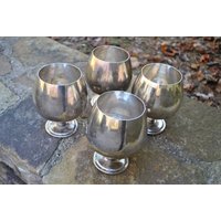 Oneida Große Kelche Weingläser Silberplate Formal 4Er Set von WinterFinds
