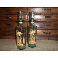 Paar Vintage Glasflaschen Barware Maryland Alkoholstempel Gänse Wildvogel Dekanter Schnaps von WinterFinds