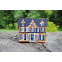 Vintage Faline Holz Haus Gebäude Katzen Meow Töchter Von Bemalten Damen Serie Flur Cottage A von WinterFinds