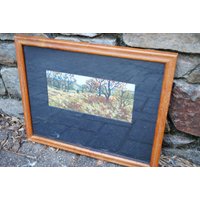 Vintage Handgemalte Gerahmte Wandkunst Herbstlandschaft von WinterFinds