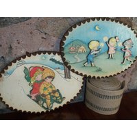 Vintage Paar Kinderholz Wandbehang Relief Dimensionale Schnitzereien Schneidezimmer Vintage Paar Kinderholz Wandbehang Relief Dimensionale Schnitzereien Schneidezimmer von WinterFinds