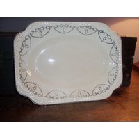 Vintage Salem Erbstück Platin Gold Legierung Platte Beige Geschirr Servierteller Küche Formeller von WinterFinds