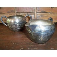 Vintage Silber Teller Sahne Und Zucker Schüsseln Tee Kaffee Set Formal von WinterFinds