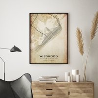 Wildwood Antiker Stadtplan Poster - Antike Karte Druck Wandkunst Perfektes Geschenk Büro Dekor Kunst von WinterMuseo