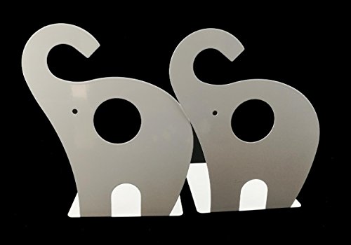 Niedlicher Elefant Buchstütze für Kinder, Metall Buchstütze, Buchstützen fürs Baby-Kinderzimmer, Kinderzimmer Dekor (Weiß) von Winterworm