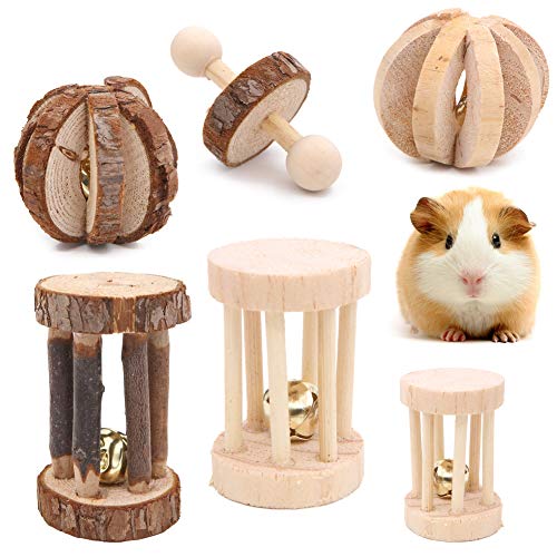 Winterworm Kauspielzeug aus Holz, 6 Stück, für Hamster, Mäuse, Chinchillas, Kaninchen, Rennmäuse, Meerschweinchen, Spielzeug von Winterworm