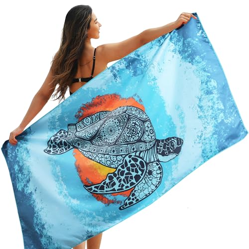 Winthome Strandtuch Wendbar, Strand Handtücher Groß 180x90cm, Mikrofaser Strandtuch Schnelltrocknend Leicht, Badetuch Strandtuch Sandfrei, für Damen Herren Reise Urlaub Schwimmen Sauna Yoga (1 Pack) von Winthome