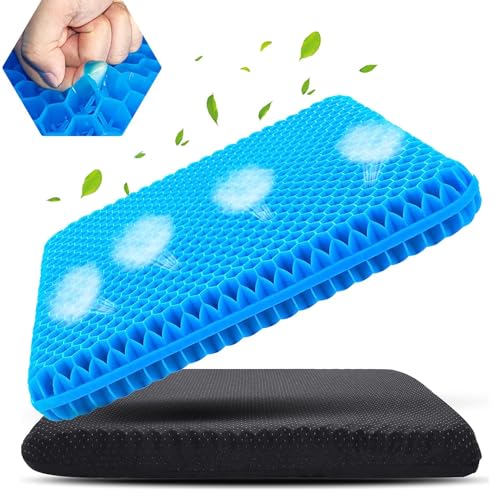 Winuoyang Weiches Sitzkissen, Gel-Sitzkissen, atmungsaktives Wabengelkissen, kühlendes Design für Bürostühle, Autos, Rollstühle, Rollstuhlkissen, 40 x 35 cm von Winuoyang