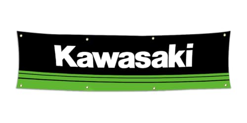 Kawasaki-Flagge, 6 x 2,4 m, Motorrad-Rennbanner für Garage, Männerhöhle, Schlafsaal, Raumdekoration von Winuxury